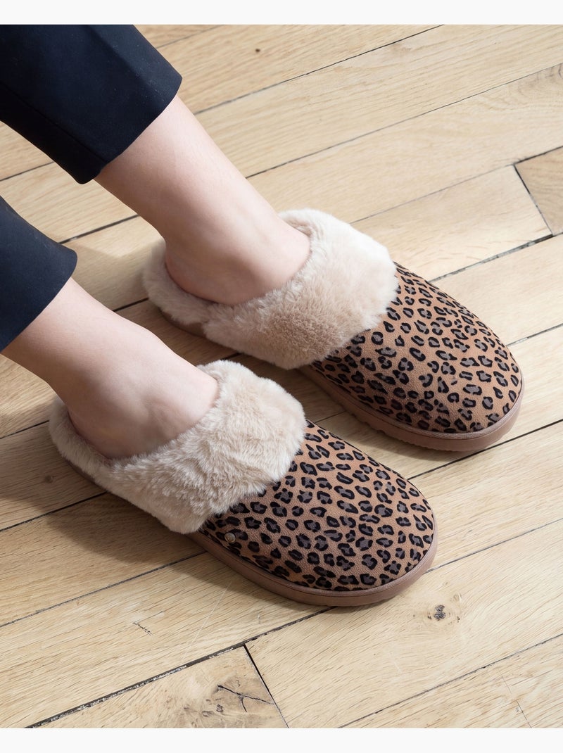 Pantofole mules ultra confortevole, con bordo in donna Nero Marrone - Kiabi