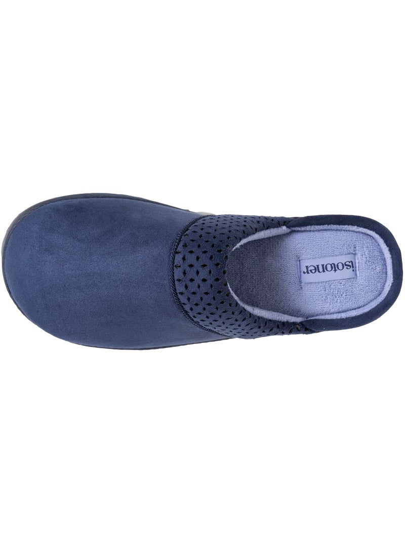 Pantofole mules ultra confortevole, in pelle scamosciata donna Isotoner Blu marino - Kiabi