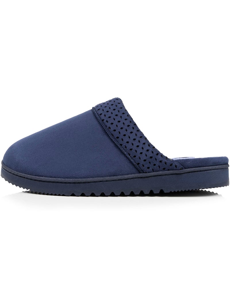 Pantofole mules ultra confortevole, in pelle scamosciata donna Isotoner Blu marino - Kiabi