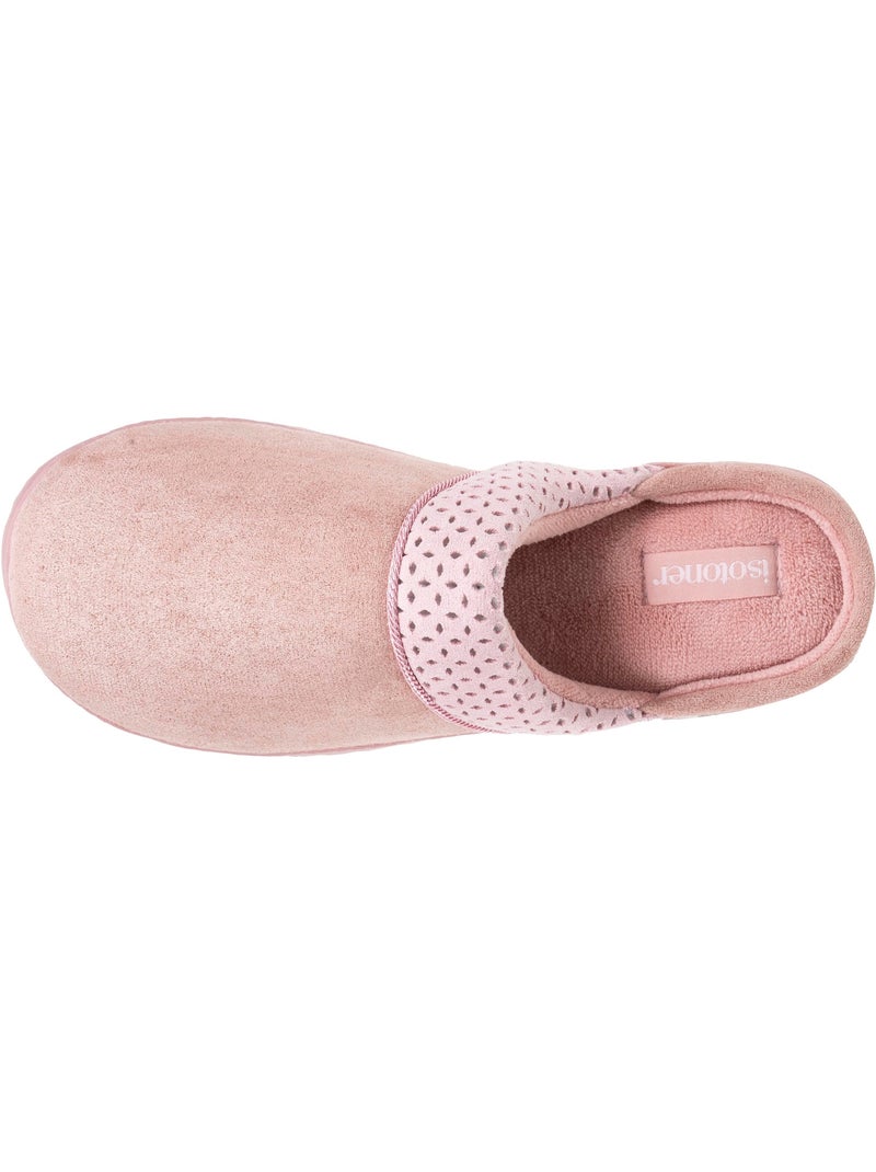 Pantofole mules ultra confortevole, in pelle scamosciata donna Isotoner Rosa - Kiabi
