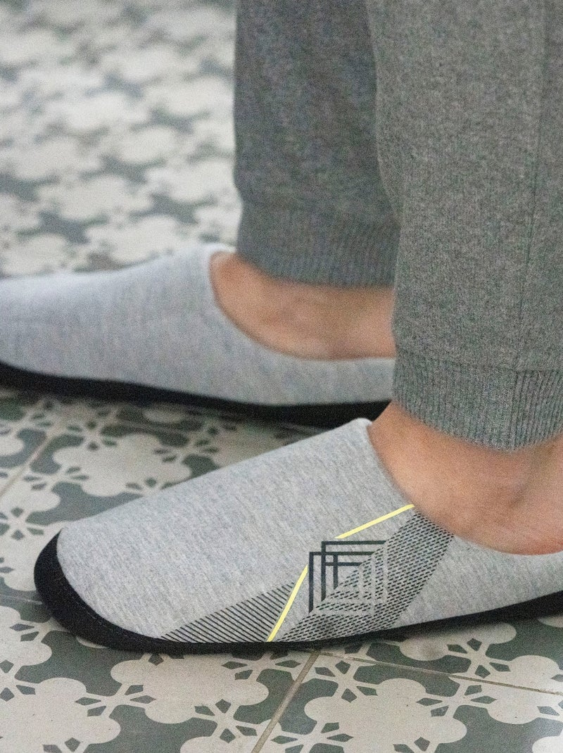 Pantofole mules ultracomodo, con impugnature antiscivolo uomo Isotoner Grigio melangiato - Kiabi
