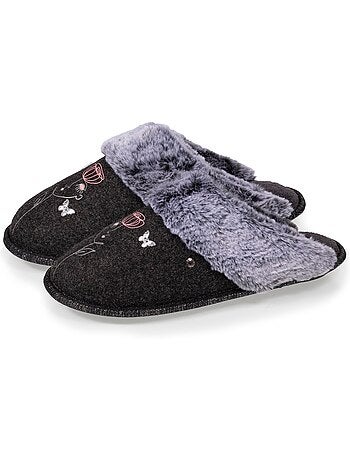 Pantofole mules ultraconfortevole, con bordo in donna isotoner