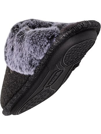 Pantofole mules ultraconfortevole, con bordo in donna isotoner