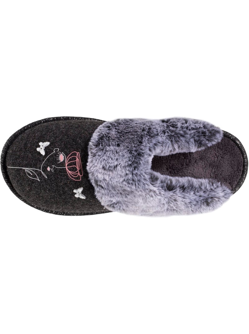 Pantofole mules ultraconfortevole, con bordo in donna isotoner Grigio melangiato - Kiabi