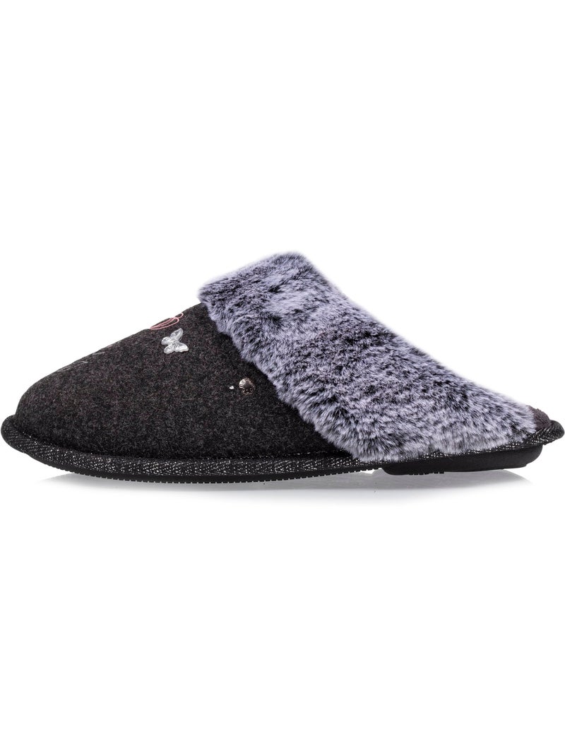 Pantofole mules ultraconfortevole, con bordo in donna isotoner Grigio melangiato - Kiabi