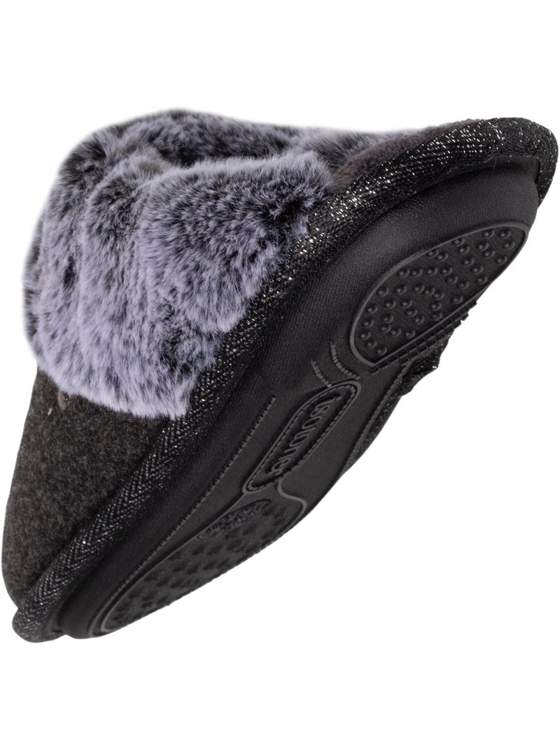 Pantofole mules ultraconfortevole, con bordo in donna isotoner Grigio melangiato - Kiabi