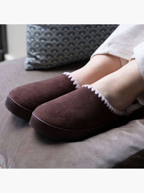 Pantofole mules ultraconfortevole, in pelle scamosciata donna Isotoner - Kiabi