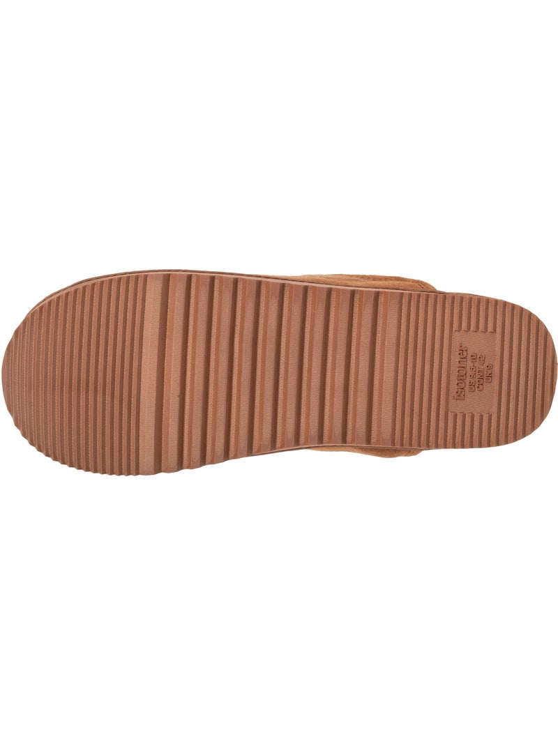 Pantofole mules velluto caldo, suola comoda con uomo Isotoner Cammello - Kiabi