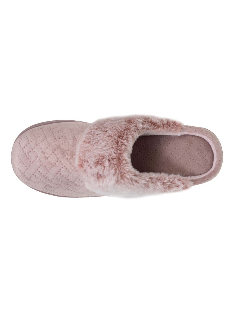 Pantofole mules velluto morbidissimo, tacco di 3,7 cm donna Isotoner Rosato - Kiabi