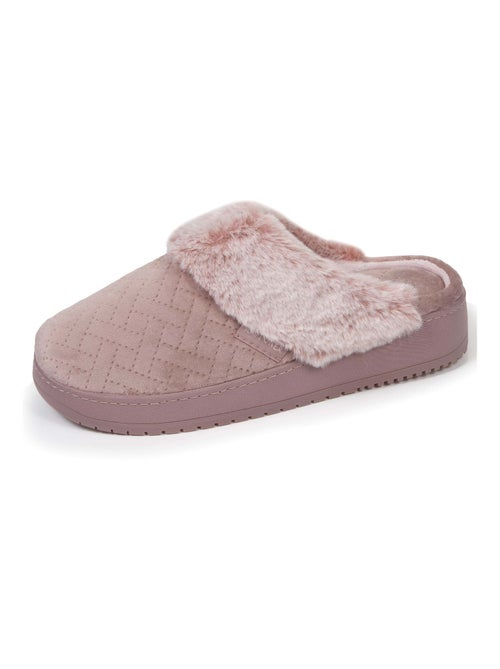 Pantofole mules velluto morbidissimo, tacco di 3,7 cm donna - Kiabi Pantofole mules velluto morbidissimo, tacco di 3,7 cm donna - Kiabi