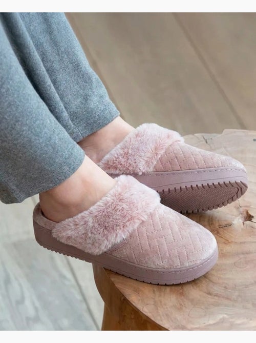Pantofole mules velluto morbidissimo, tacco di 3,7 cm donna - Kiabi Pantofole mules velluto morbidissimo, tacco di 3,7 cm donna - Kiabi