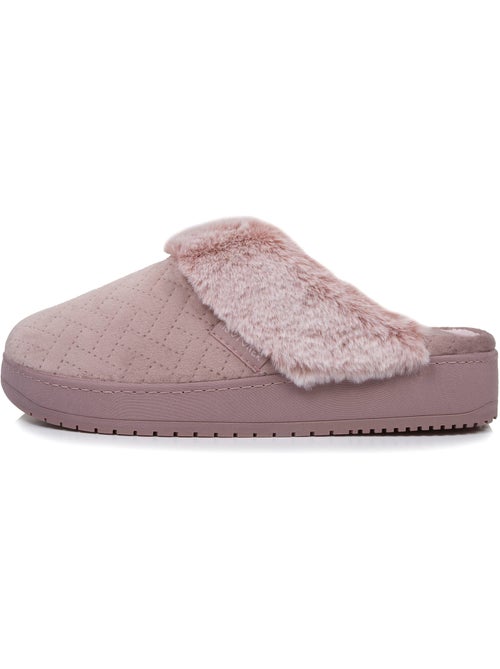 Pantofole mules velluto morbidissimo, tacco di 3,7 cm donna - Kiabi Pantofole mules velluto morbidissimo, tacco di 3,7 cm donna - Kiabi