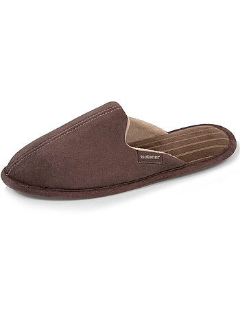 Pantofole mules velluto, suola ergonomica, memory foam, uomo Isotoner