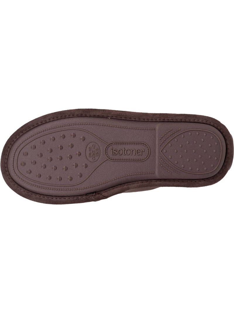 Pantofole mules velluto, suola ergonomica, memory foam, uomo Isotoner Marrone cappuccino - Kiabi