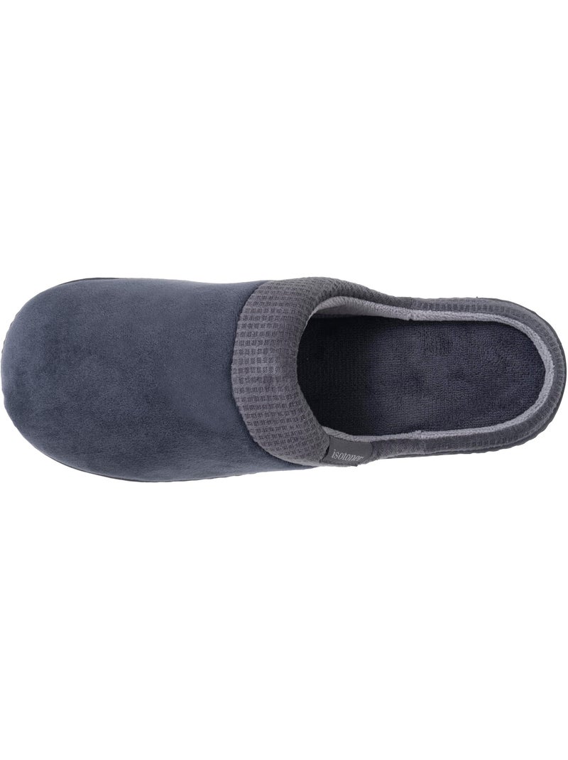 Pantofole mules velluto, suola ergonomica, sostegno uomo isotoner Grigio - Kiabi