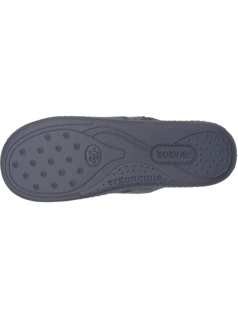 Pantofole mules velluto, suola ergonomica, sostegno uomo isotoner Grigio - Kiabi
