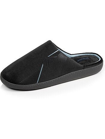 Pantofole mules velluto, suola ergonomica, sostegno uomo isotoner
