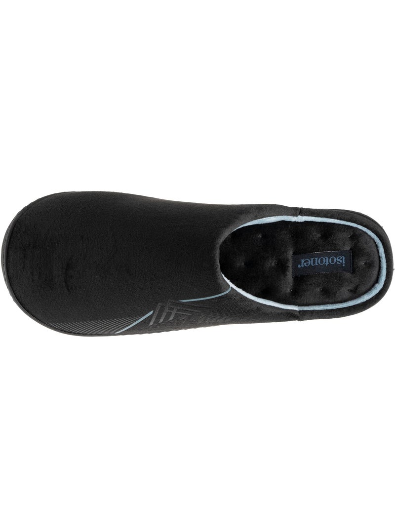 Pantofole mules velluto, suola ergonomica, sostegno uomo isotoner Nero Blu - Kiabi