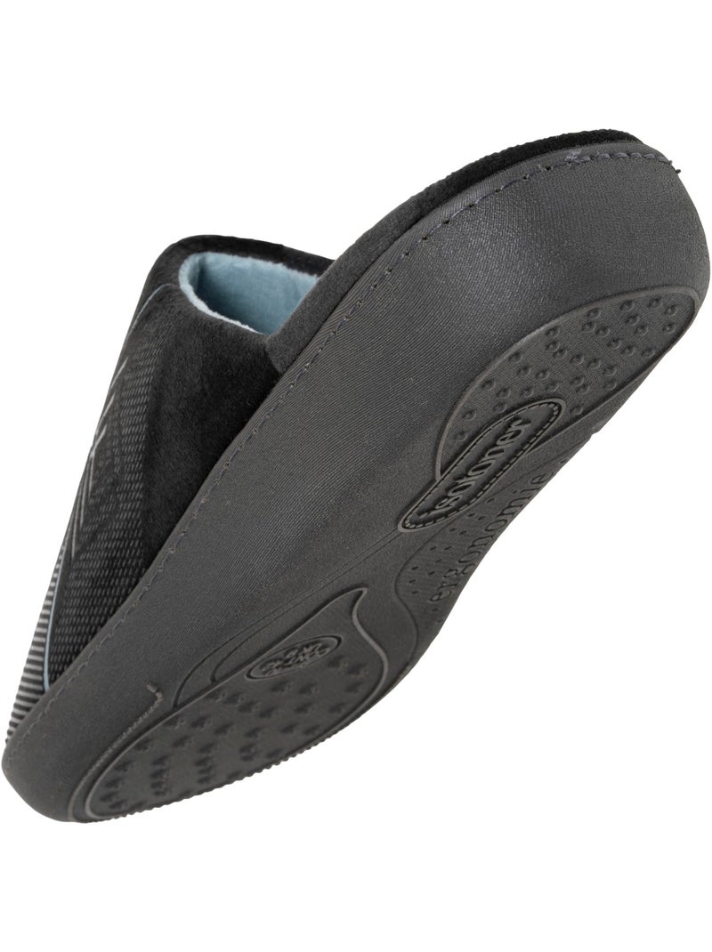 Pantofole mules velluto, suola ergonomica, sostegno uomo isotoner Nero Blu - Kiabi