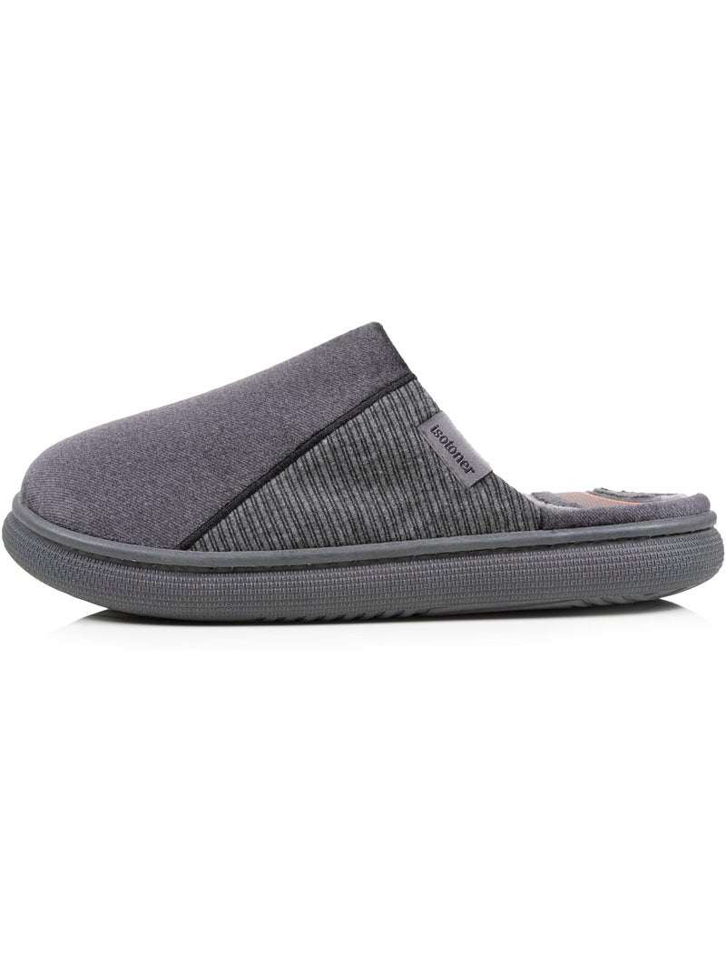 Pantofole mules velluto ultra morbido, suola uomo Grigio melangiato - Kiabi