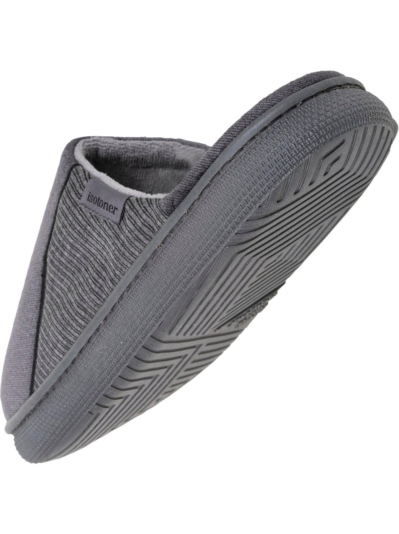 Pantofole mules velluto ultra morbido, suola uomo Isotoner Grigio melangiato - Kiabi