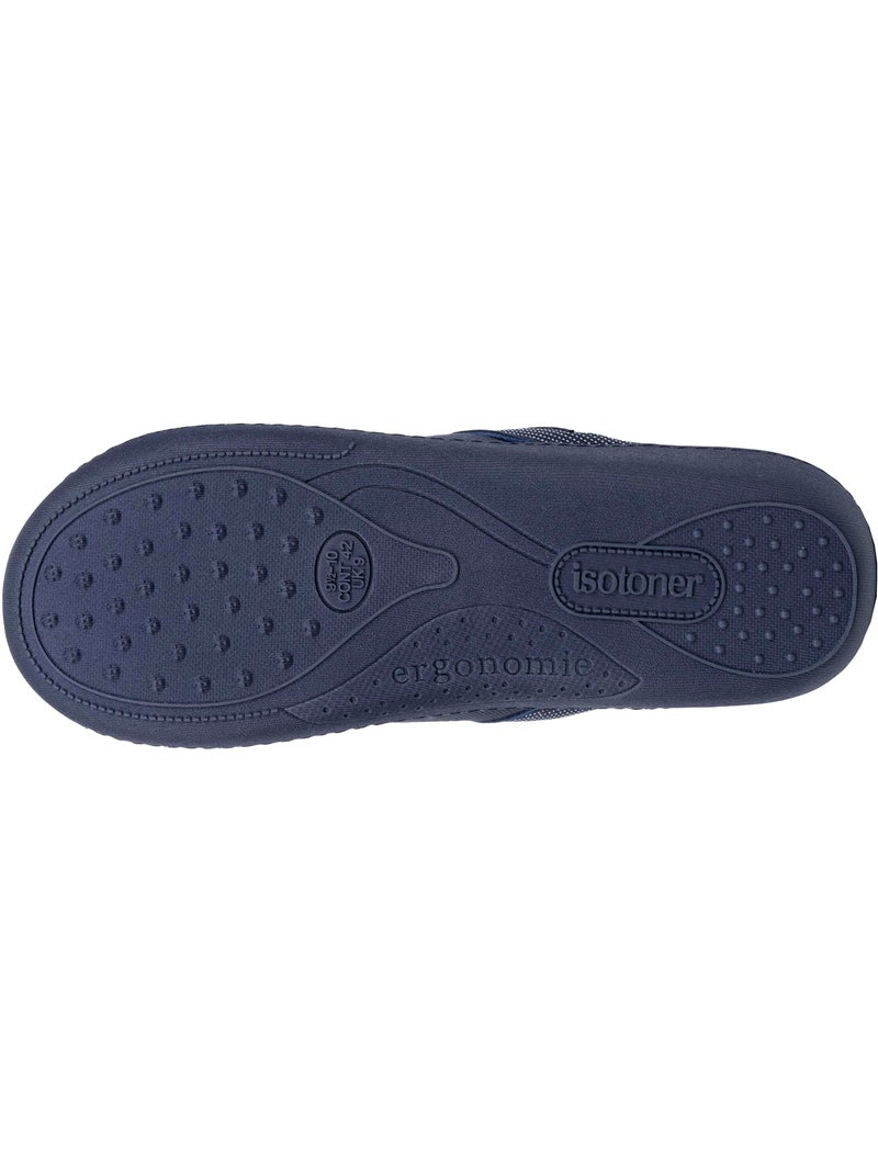 Pantofole mules velluto ultra morbido, supporto plantare uomo Isotoner Blu marino - Kiabi
