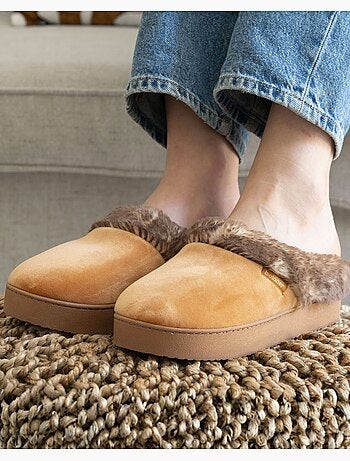 Pantofole mules velluto ultra morbido, zeppe donna isotoner