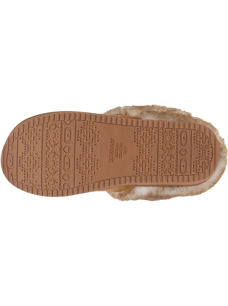 Pantofole mules velluto ultra morbido, zeppe donna isotoner Cammello - Kiabi