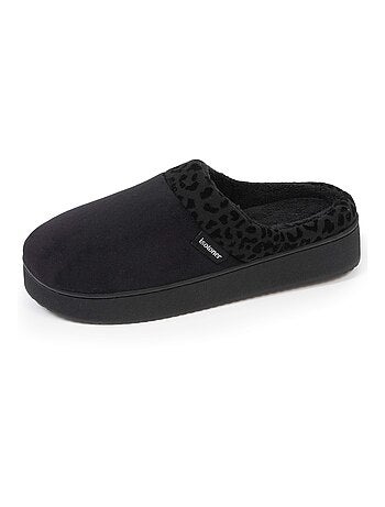 Pantofole mules velluto ultra morbido, zeppe donna Isotoner