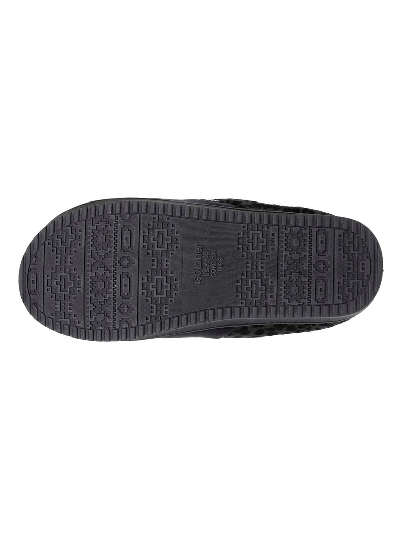 Pantofole mules velluto ultra morbido, zeppe donna Isotoner Nero - Kiabi