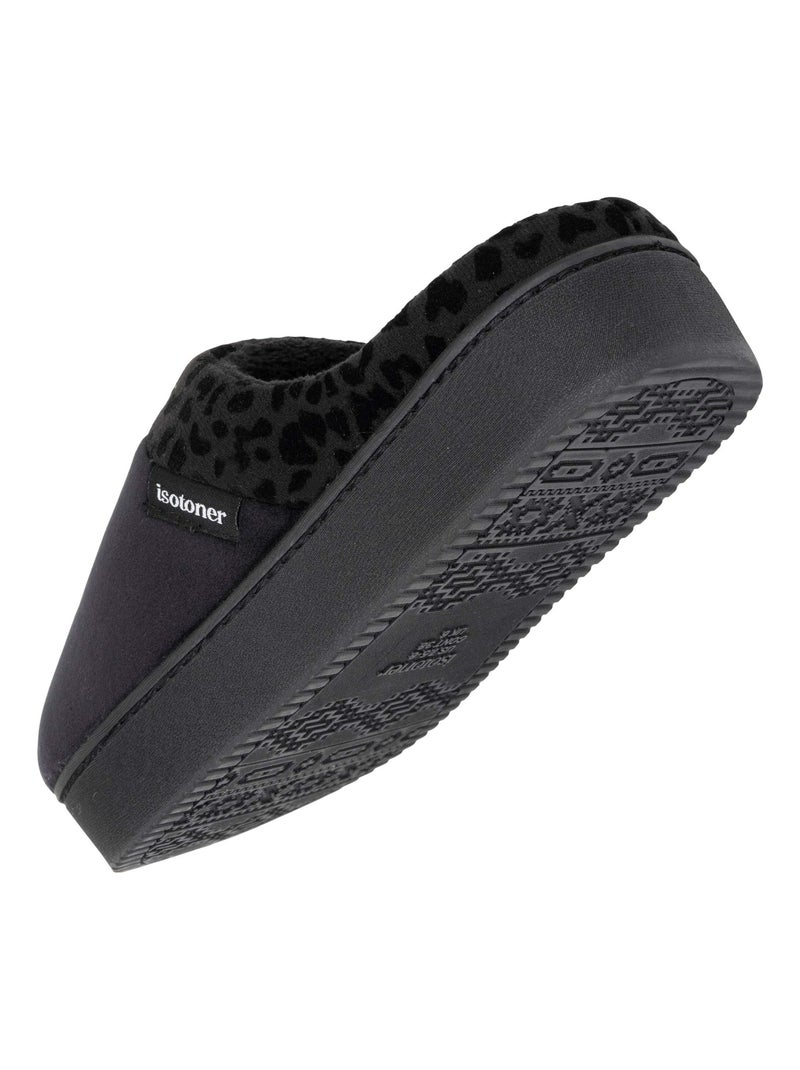 Pantofole mules velluto ultra morbido, zeppe donna Isotoner Nero - Kiabi