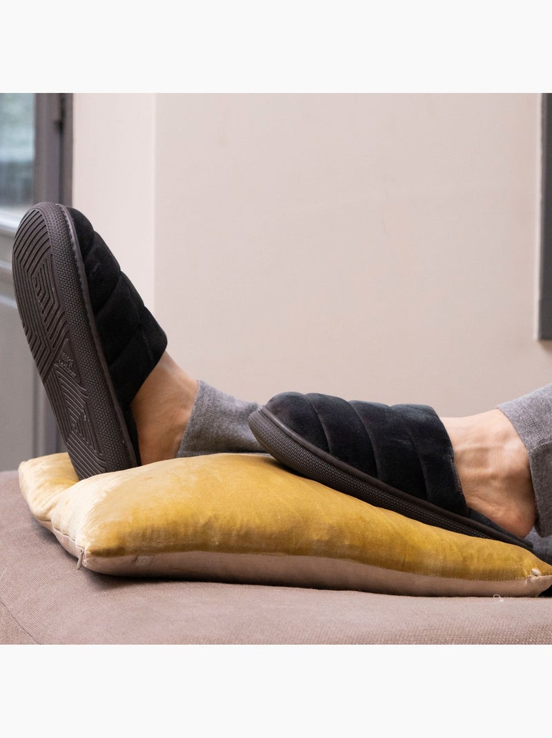Pantofole mules velluto ultramorbido, suola bloup uomo Isotoner Grigio - Kiabi