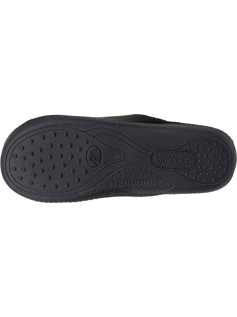 Pantofole mules velluto ultramorbido, supporto plantare uomo Isotoner Nero - Kiabi