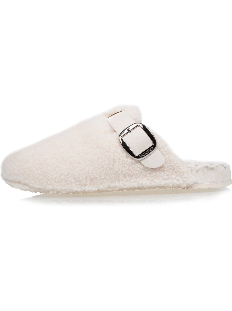 Pantofole mules zoccolo comfort interno in pelliccia donna isotoner Avorio - Kiabi