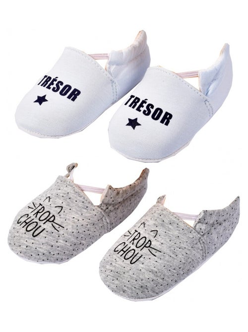 Pantofole neonato Cocooning Fantasia - Confezione da 2 - Kiabi