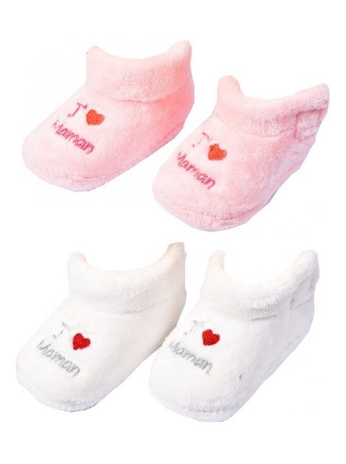 Pantofole neonato Cocooning Fantasia - Confezione da 2 - Kiabi Pantofole neonato Cocooning Fantasia - Confezione da 2 - Kiabi