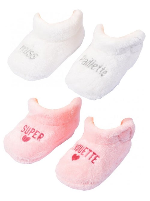 Pantofole neonato Cocooning Fantasia - Confezione da 2 - Kiabi Pantofole neonato Cocooning Fantasia - Confezione da 2 - Kiabi