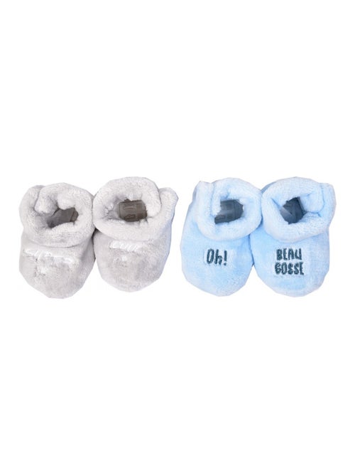 Pantofole neonato Cocooning Fantasia - Confezione da 2 - Kiabi Pantofole neonato Cocooning Fantasia - Confezione da 2 - Kiabi