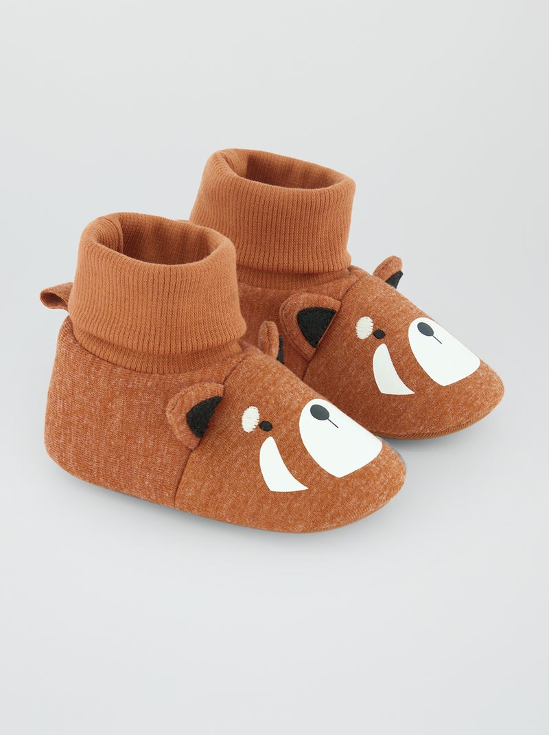 Pantofole 'panda rosso' MARRONE - Kiabi