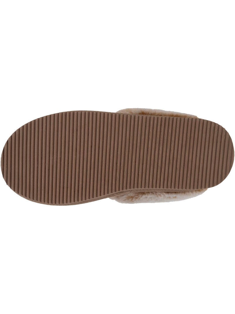 Pantofole  pelle calda e foderata donna isotoner Beige - Kiabi