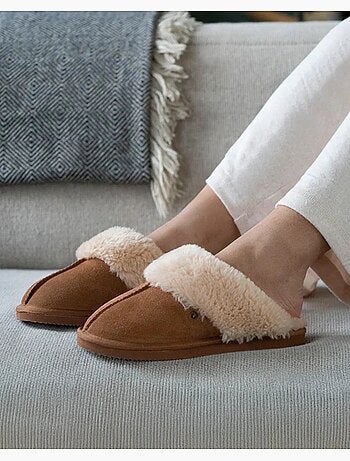 Pantofole pelle calda e foderata donna isotoner