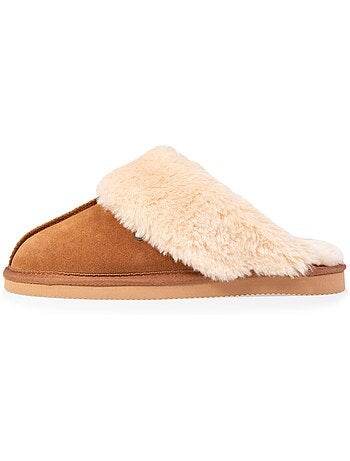 Pantofole pelle calda e foderata donna isotoner
