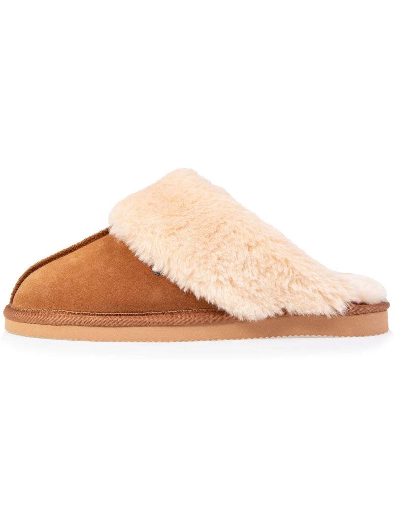 Pantofole  pelle calda e foderata donna isotoner Cammello - Kiabi