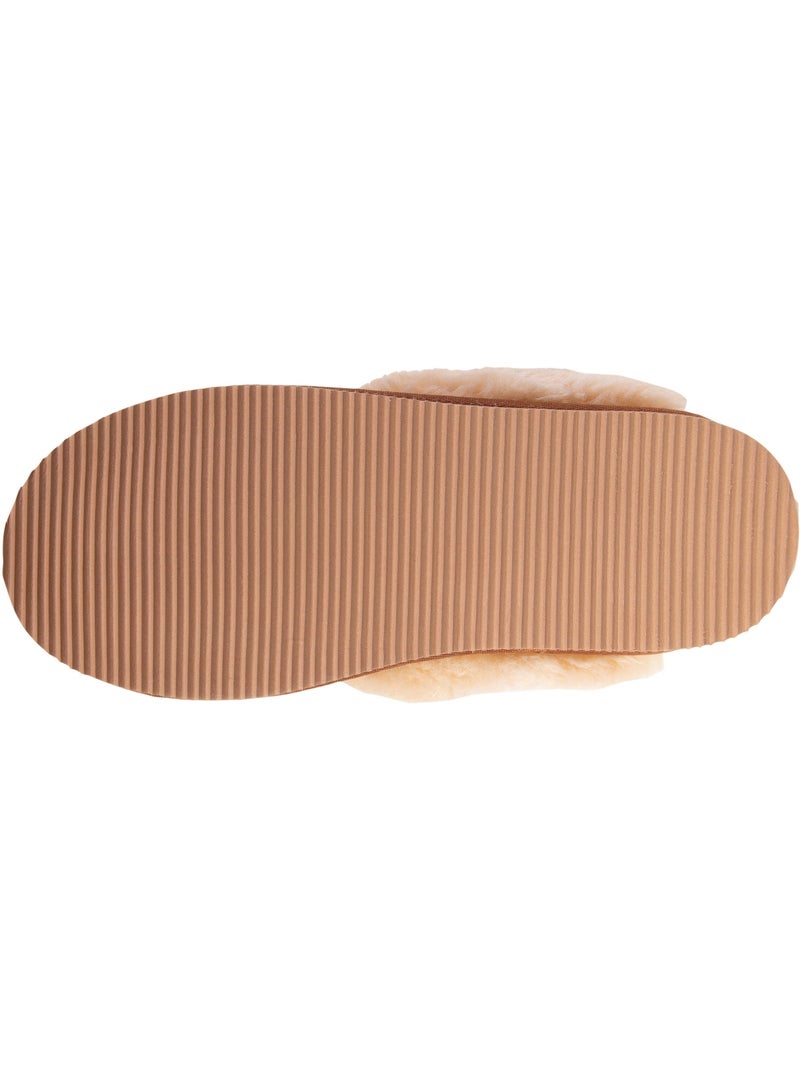 Pantofole  pelle calda e foderata donna isotoner Cammello - Kiabi