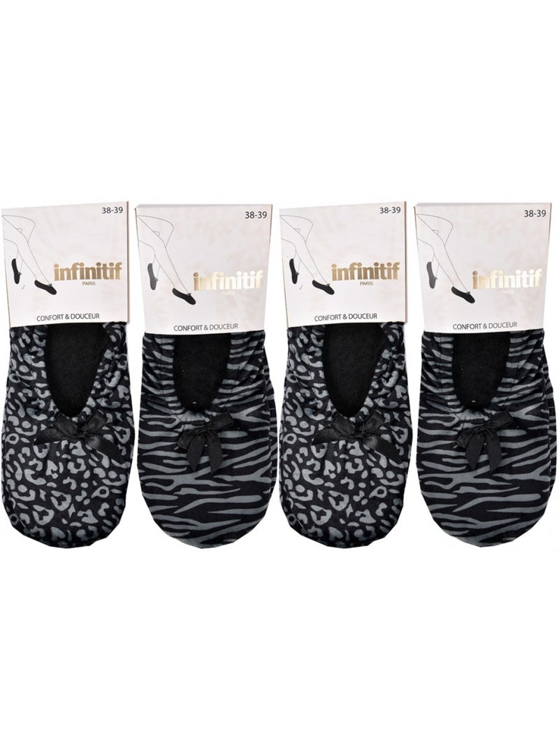 Pantofole per Donna INFINITIF Comfort Confezione da 4 Multicolore - Kiabi