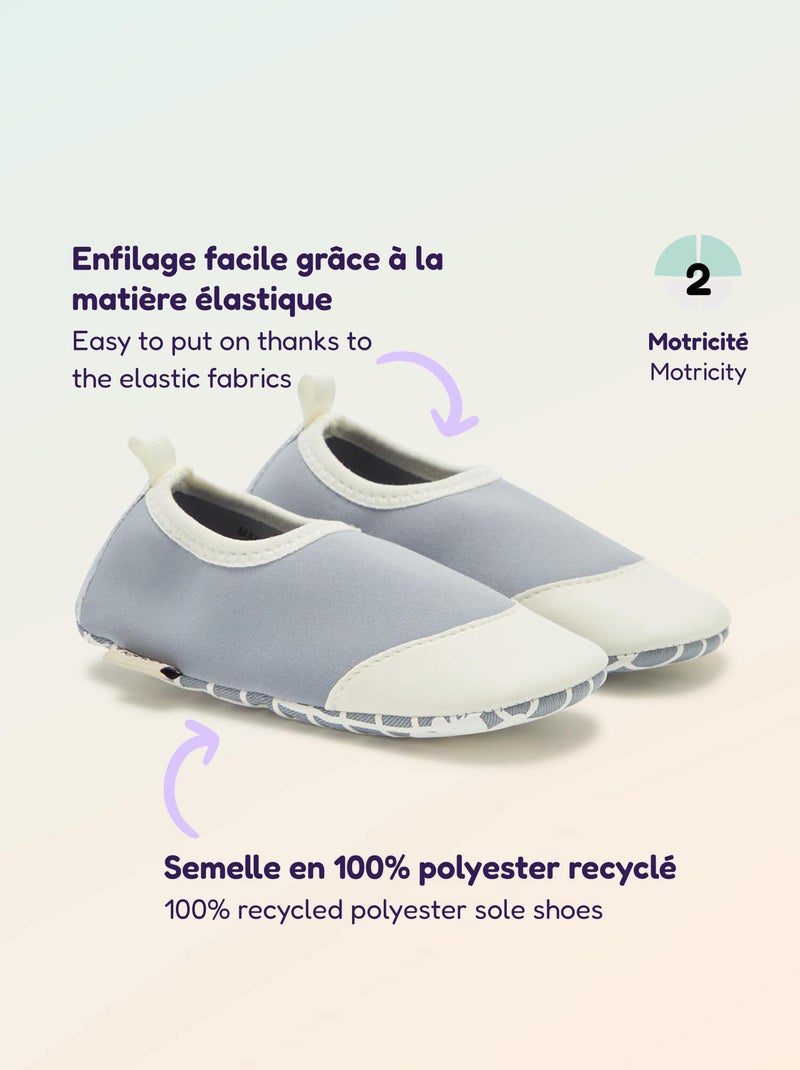 Pantofole per motricità 2 'gattonare' - Kitchoun blu - Kiabi