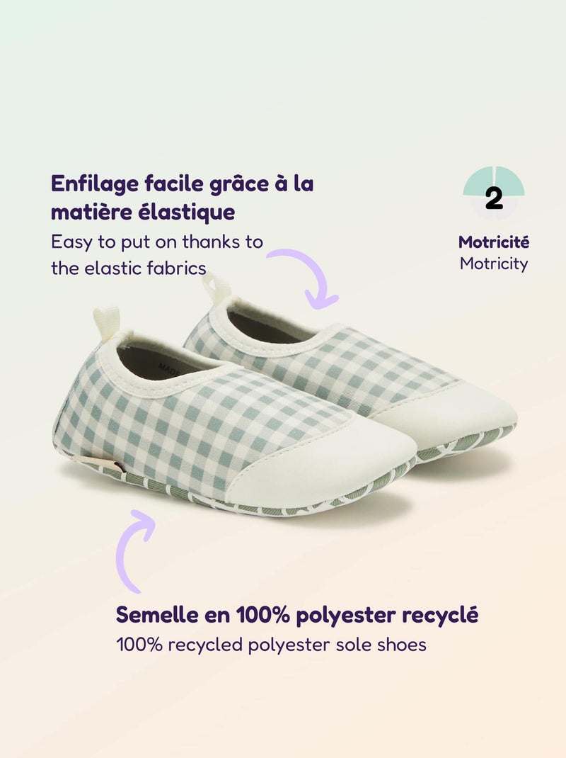 Pantofole per motricità 2 'gattonare' - Kitchoun Verde - Kiabi