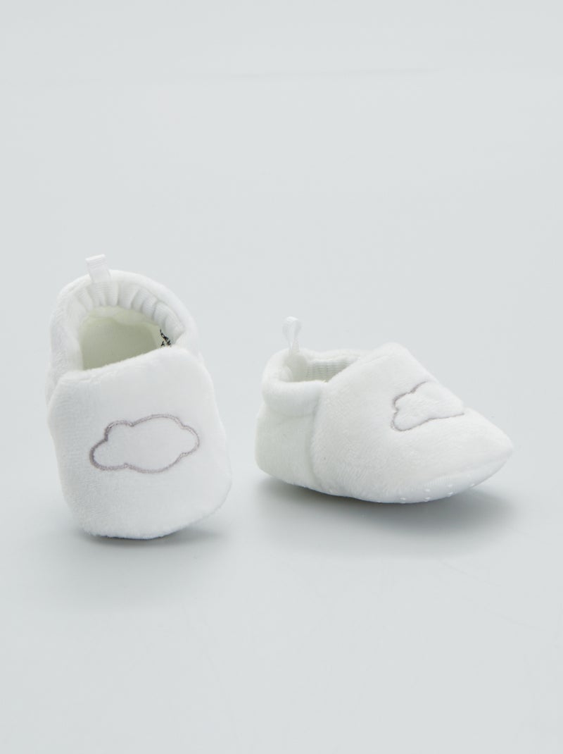 Pantofole per neonato ricamate - nuvola ecru - Kiabi