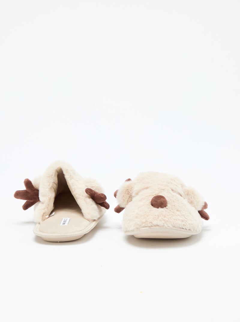 Pantofole sabot divertenti natalizie Beige - Kiabi