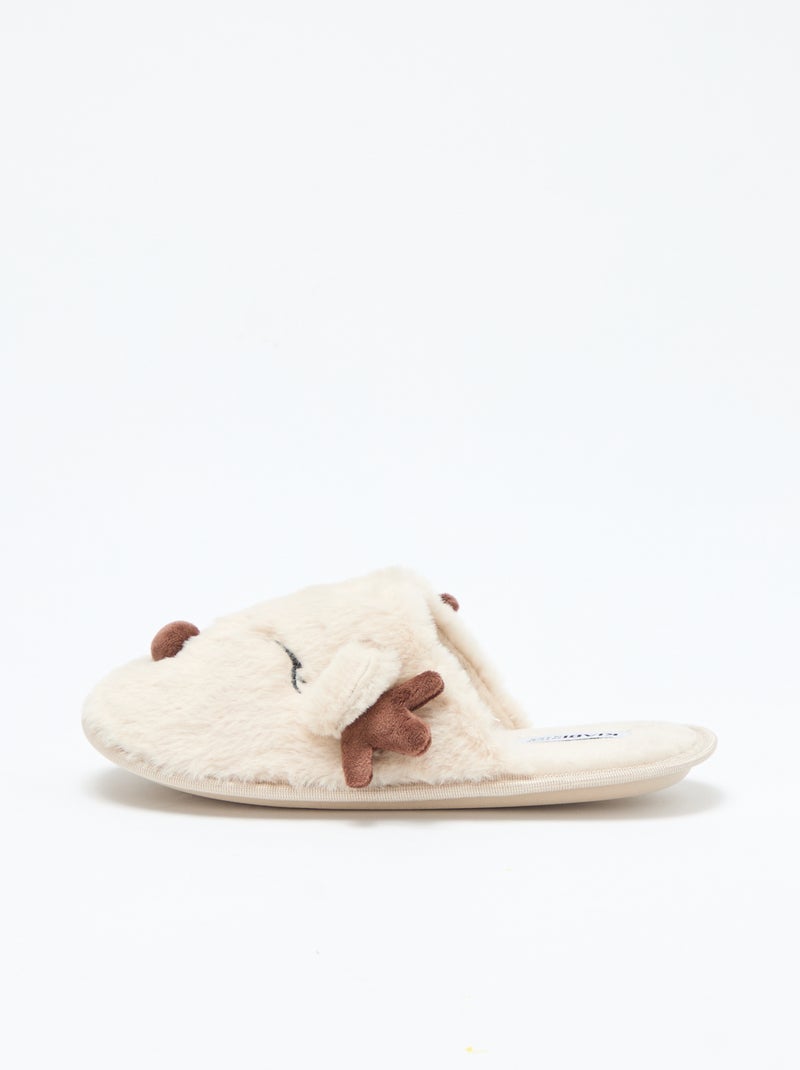 Pantofole sabot divertenti natalizie Beige - Kiabi